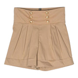 Balmain Shorts Solid Color With Contrast Buttons Beige For Girls
