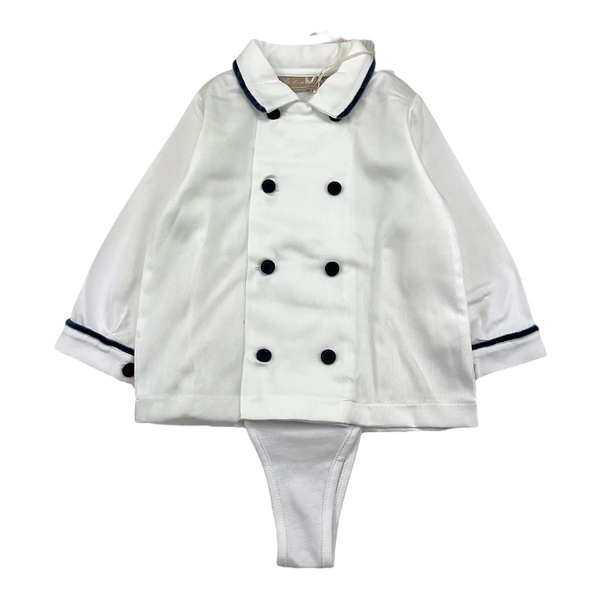 LA STUPENDERIA camicia modello body tinta unita con profili in contrasto Bianco per Neonato CCCT23 BIANCO LA STUPENDERIA 