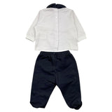 Cesare Paciotti 2 Piece Set Shirt-Ghettina Two-Tone White/Blue For Newborn