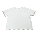 Lalalu' T-Shirt Tinta Unita Girocollo con Taschino per Bambina TSL80PBX BIANCO LALALU' 