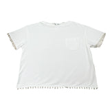 Lalalu' T-Shirt Tinta Unita Girocollo con Taschino per Bambina TSL80PBX BIANCO LALALU' 