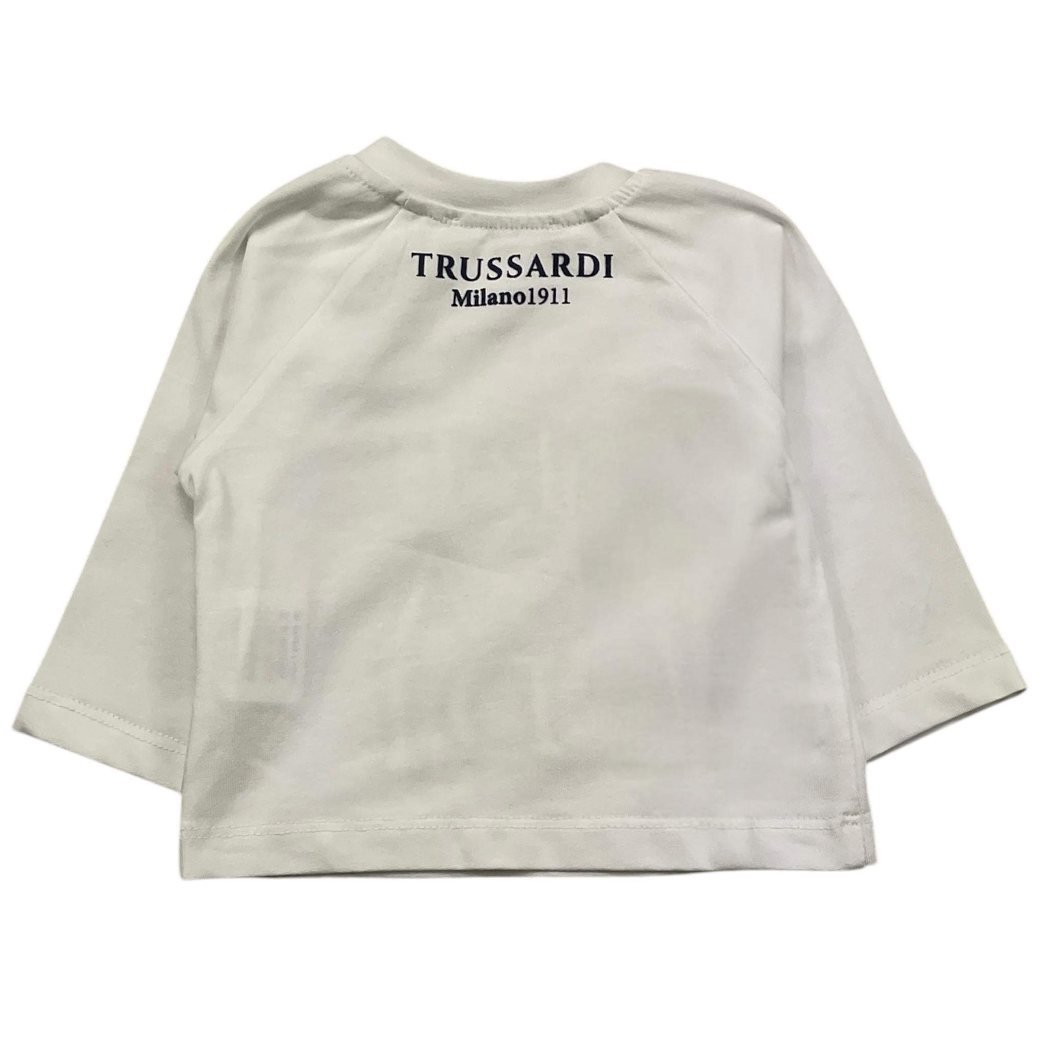 TRUSSARDI shirt girocollo tinta unita con stampa in contrasto Bianco per Neonato TIA25218TS BIANCO TRUSSARDI 