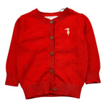 TRUSSARDI cardigan tinta unita con logo Rosso per Neonato TIA25010 ROSSO TRUSSARDI 