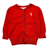 TRUSSARDI cardigan tinta unita con logo Rosso per Neonato TIA25010 ROSSO TRUSSARDI 