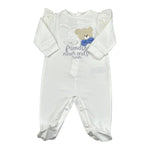 Nanan Tutina Tinta Unita con Ricami per Neonata E24418 BIANCO NANAN 