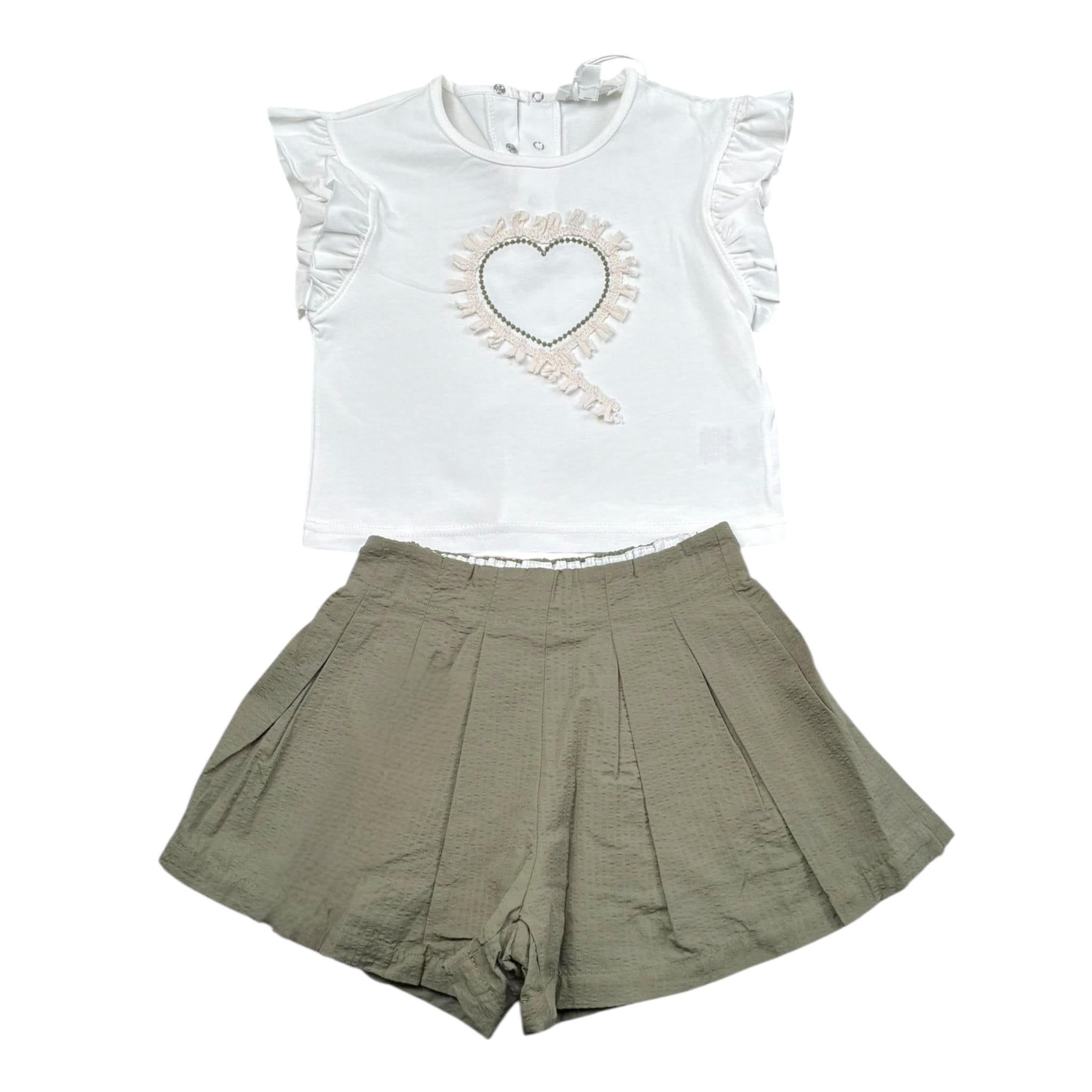 Lalalu' Completo 2 Pezzi T-Shirt-Short Bicolore per Neonata CCTL15P BIANCO/VERDE LALALU' 
