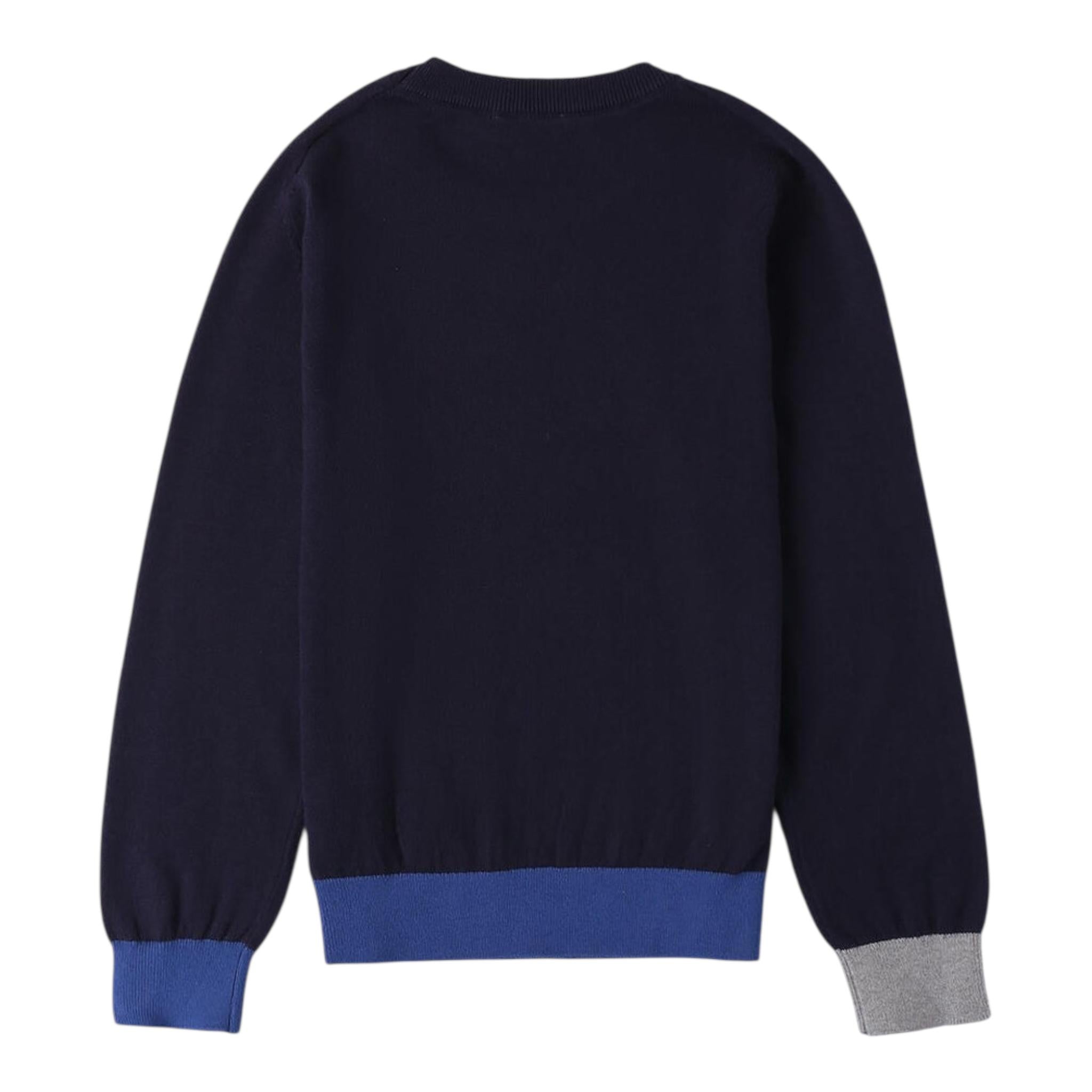 SARABANDA maglia girocollo tinta unita con profili in contrasto Blu per Bambino 0A500X BLU SARABANDA 