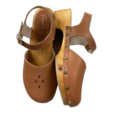 Papanatas Clogs Solid Color With Contrast Sole And Leather Buckle For Girls