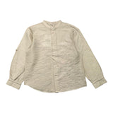 Lalalu' Solid Color Shirt With Beige Korean Collar For Boys