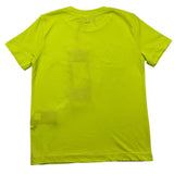 Blauer Solid Color Crew Neck T-Shirt With Green Logo Print For Newborns