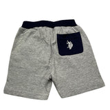 US Pollo Assn Solid Color Elastic Waist Gray Baby Boy's Bermuda Shorts