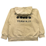 DIADORA felpa chiusa cn cappuccio tinta unita con logo Beige per Bambino F4DIJBHS033 BEIGE DIADORA 