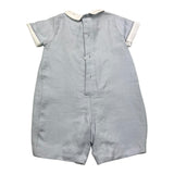 La Stupenderia Plain Romper With Contrasting Blue Trim For Newborn