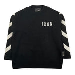 ICON maglia girocollo tinta unita con maniche in contrasto Nero per Bambino IBSM00330 NERO ICON 
