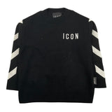 ICON maglia girocollo tinta unita con maniche in contrasto Nero per Bambino IBSM00330 NERO ICON 