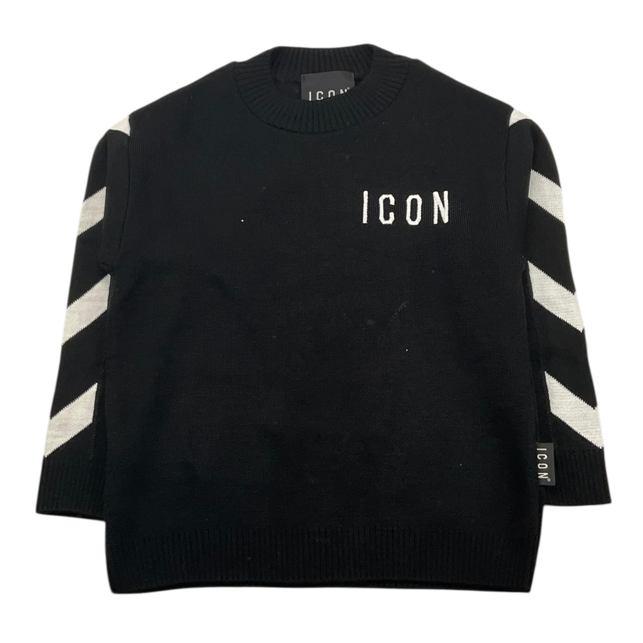 ICON maglia girocollo tinta unita con maniche in contrasto Nero per Bambino IBSM00330 NERO ICON 