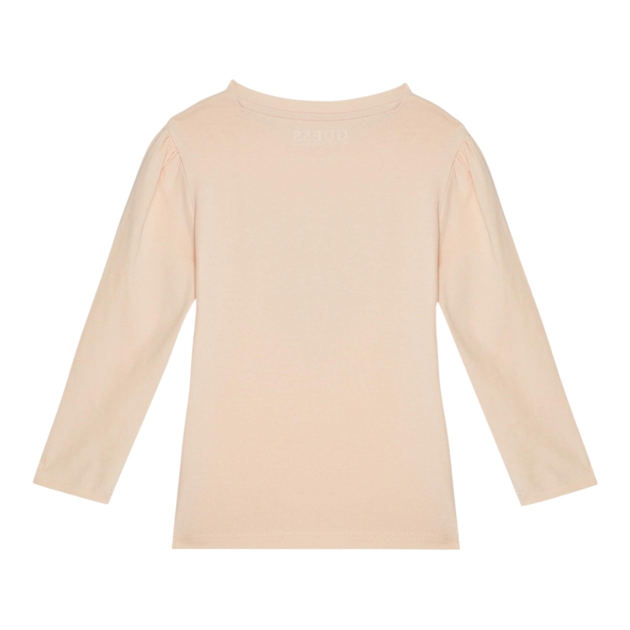 Guess Shirt Girocollo Tinta Unita con Stampa per Neonata K5RI08K6YW4 ROSA GUESS 