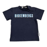 Bikkembergs T-Shirt Crew Neck Solid Color With Blue Logo Print For Newborns