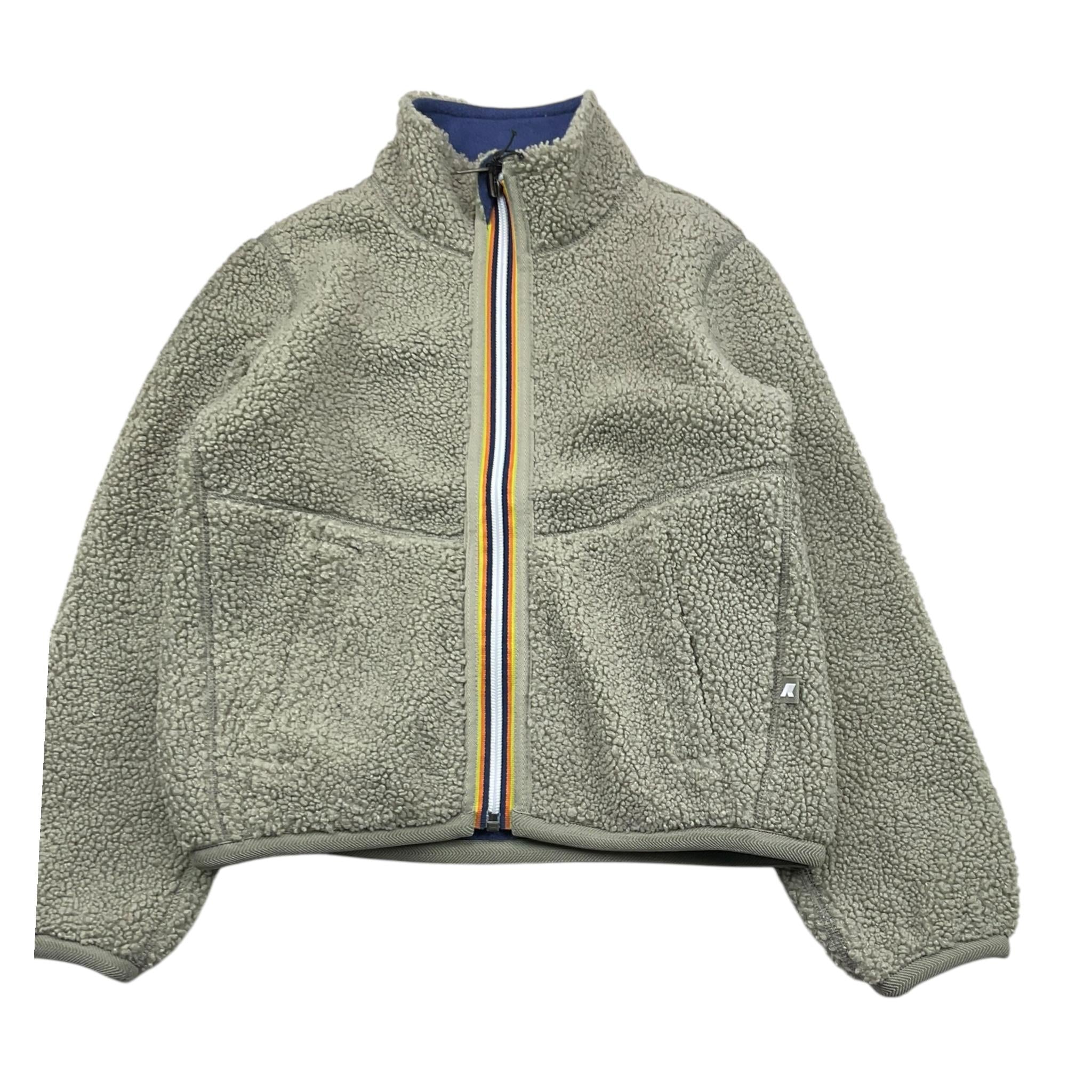 K-WAY felpa tinta unita con zip in pile reversibile Verde per Bambino K8136XW VERDE K-WAY 