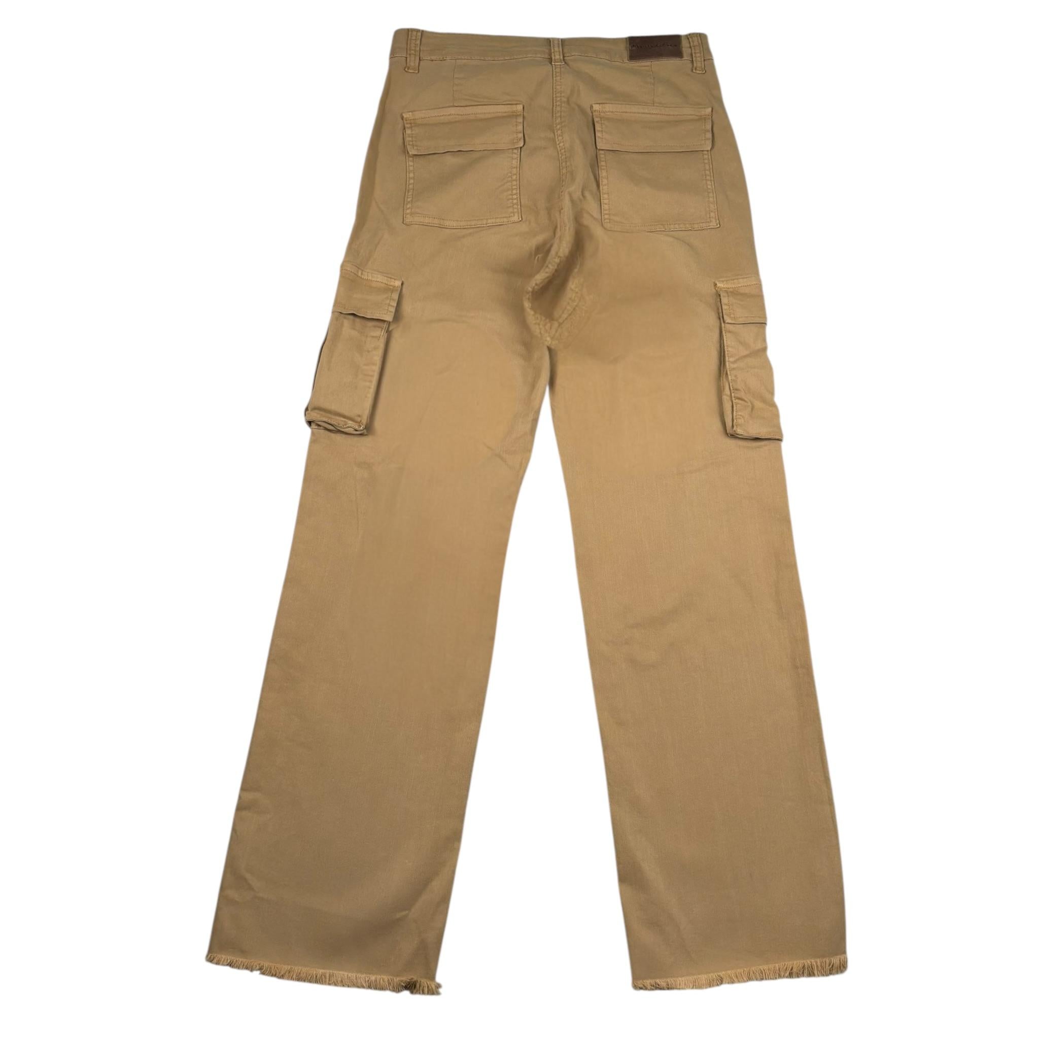 Manila Grace Jeans Tinta Unita con Tasconi per Bambina MG2698 BEIGE MANILA GRACE 