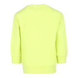 Diesel Sweatshirt Crewneck Solid Color With Contrast Print Fluorescent Yellow For Boys