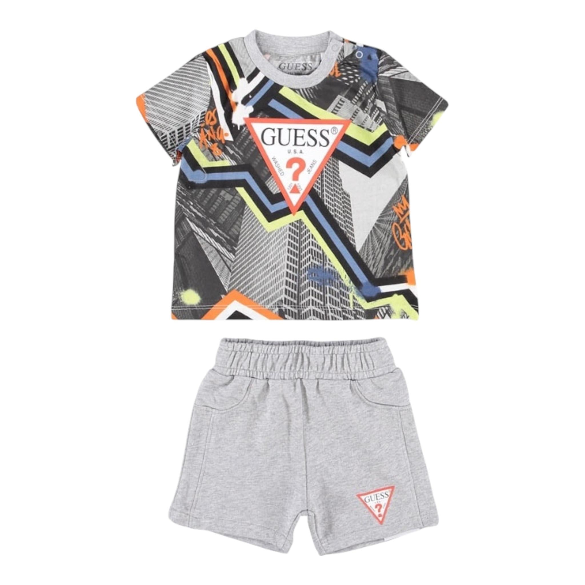 Guess Completo 2 Pezzi T-Shirt-Bermuda per Neonato I3RG00K8HM3X GRIGIO GUESS 