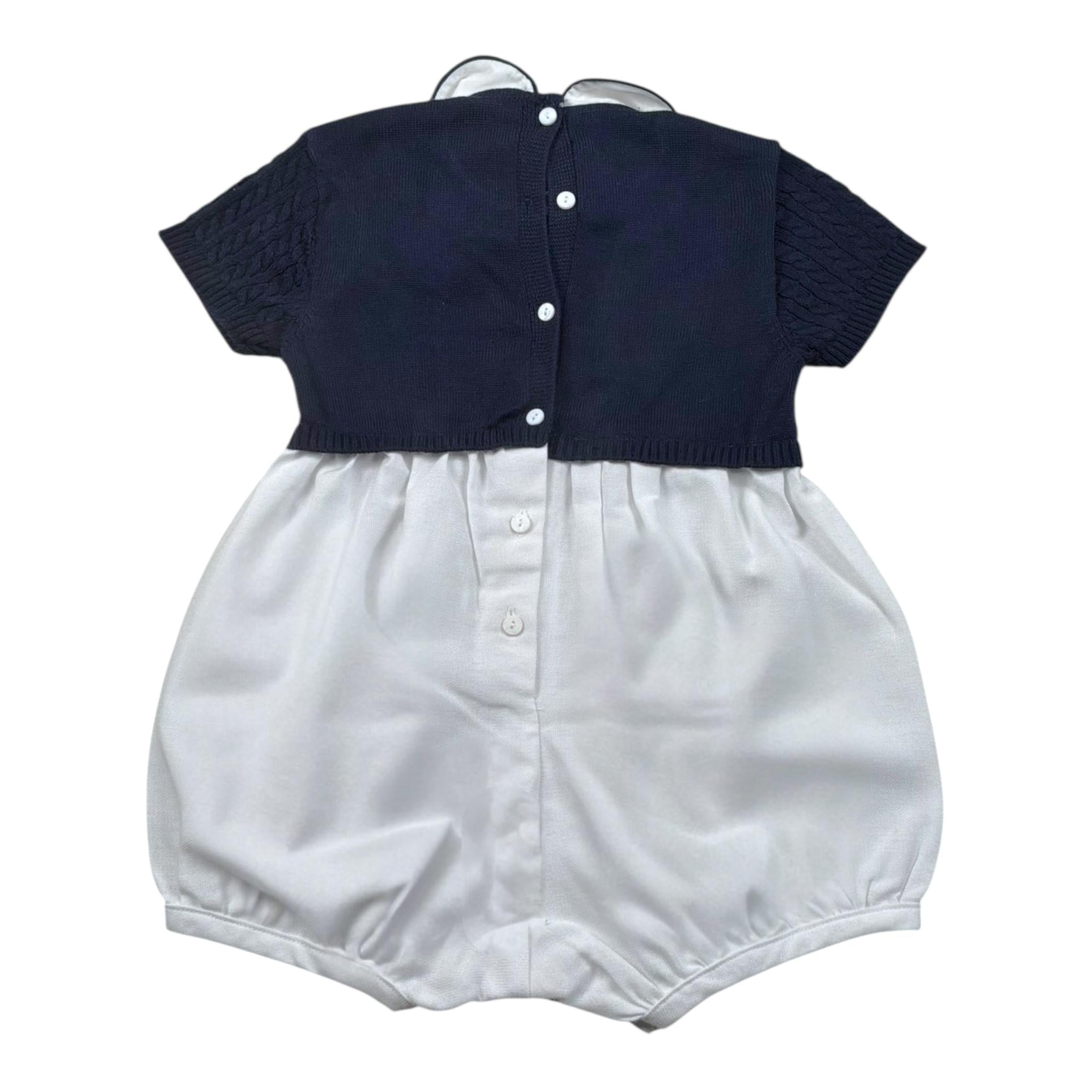 Le Coconne Pagliaccetto Bicolore Mezza Manica per Neonata LCN1979 BIANCO/BLU LE COCONNE 