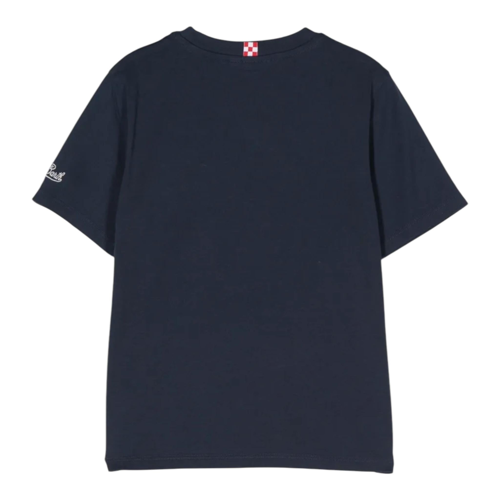 SAINT BARTH t-shirt girocollo tinta unita con stampa Blu per Bambino TSH001 BLU SAINT BARTH 