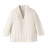 Mini Banda Jacket Solid Color With Cream Striped Pattern For Newborn