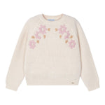 MAYORAL maglia girocollo tinta unita con ricami Beige per Bambina 4354X BEIGE MAYORAL 