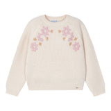 MAYORAL maglia girocollo tinta unita con ricami Beige per Bambina 4354X BEIGE MAYORAL 