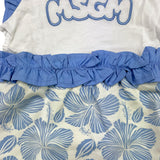 Msgm Two-Tone Dress Half Sleeve With White Pattern For Baby Girl