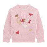 GUESS maglia gircollo tinta unita con ricami Rosa per Bambina K4BR01Z3IC0 ROSA GUESS 