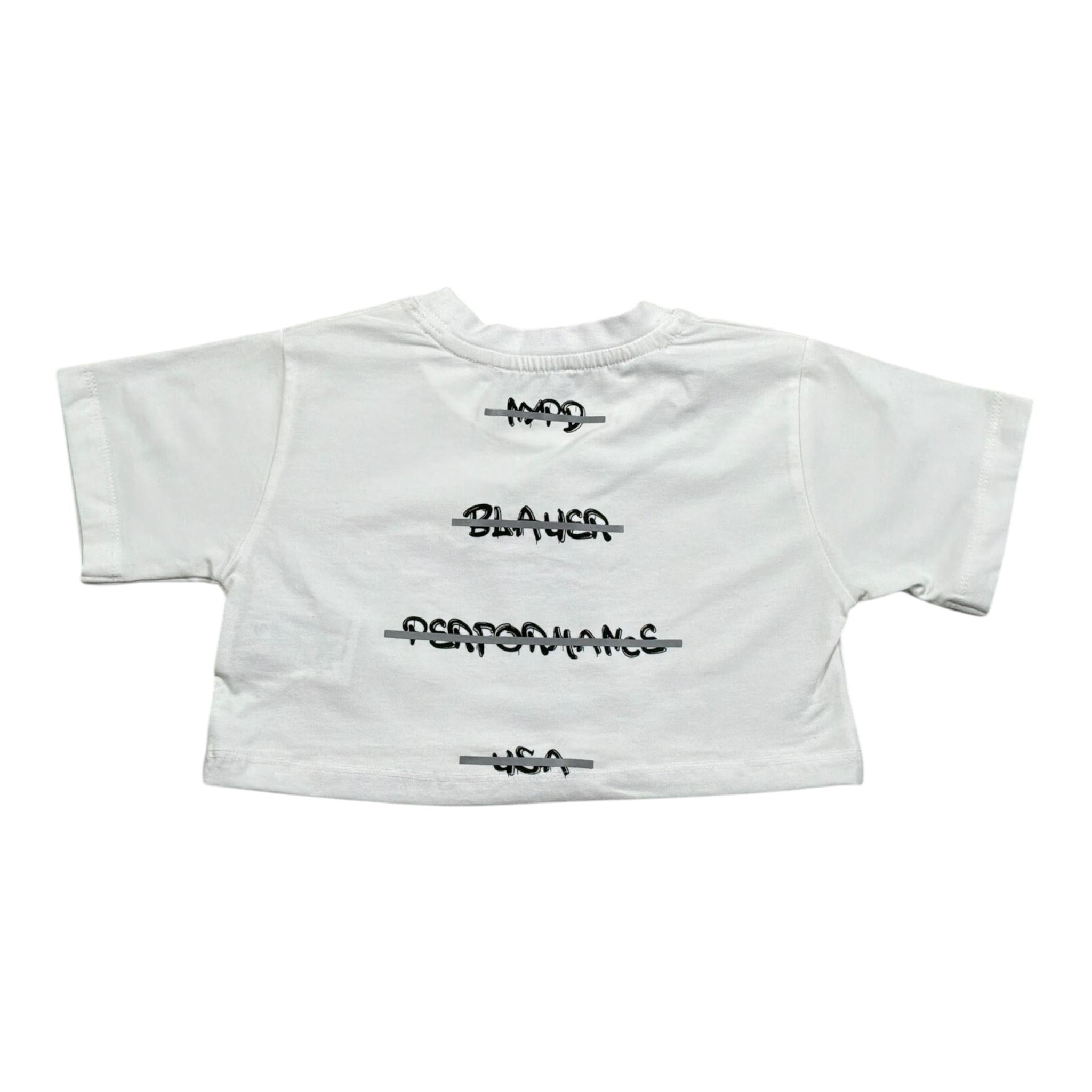 Blauer T-Shirt Girocollo Tinta Unita con Stampa per Bambina 25SBLGH02550 BIANCO BLAUER 