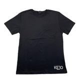 Kejo Solid Color Crew Neck T-Shirt With Contrast Print Black For Boys