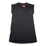 Diadora Black Log Print Solid Color Sleeveless Dress For Girls