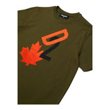 DSQUARED2 t-shirt girocollo tinta unita con stampa in contrasto Verde per Bambino DQ2464 VERDE DSQUARED2 