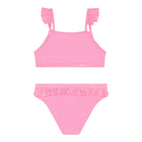 Billieblush 2 Piece Swimsuit Solid Color Bandeau Top and Briefs Pink for Girls