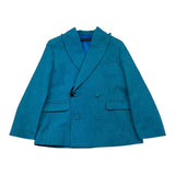 Daniele Alessandrini Single Breasted Solid Color Jacket Petrol Green for Kids