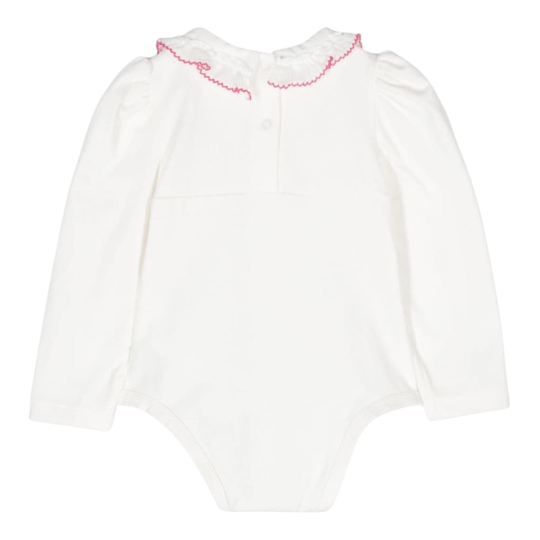 MONNALISA body tinta unita con ricami e colletto Bianco per Neonata 37D300 BIANCO MONNALISA 