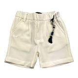 Daniele Alessandrini Solid Color Bermuda Shorts with Elastic Waist Cream for Newborns