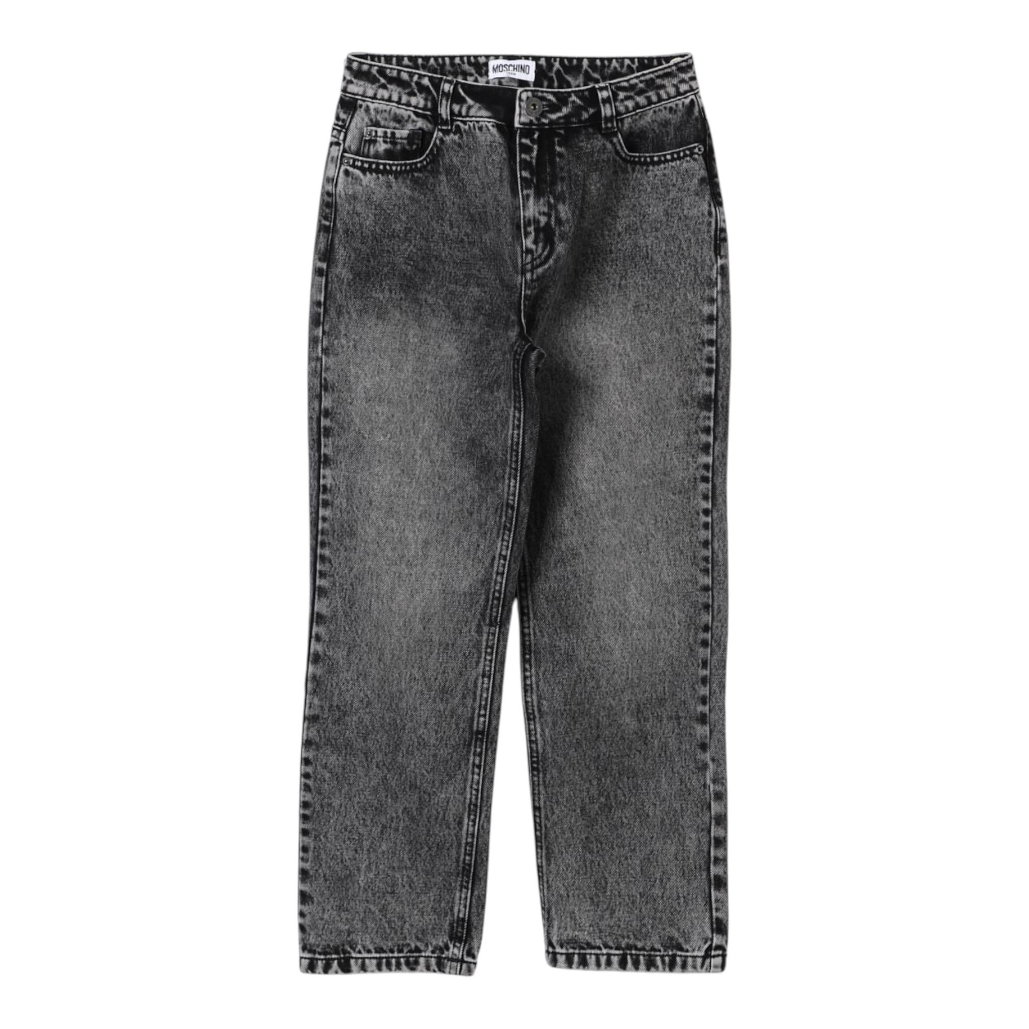 MOSCHINO jeans tinta unita con 5 tasche Nero per Bambina HAP069X NERO MOSCHINO 
