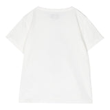 Woolrich Crew Neck T-Shirt Solid Color With Contrast Print Cream For Boys
