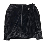 FRACOMINA felpa tinta unita con zip e cappuccio in velluto Nero per Bambina FM0743 NERO FRACOMINA 