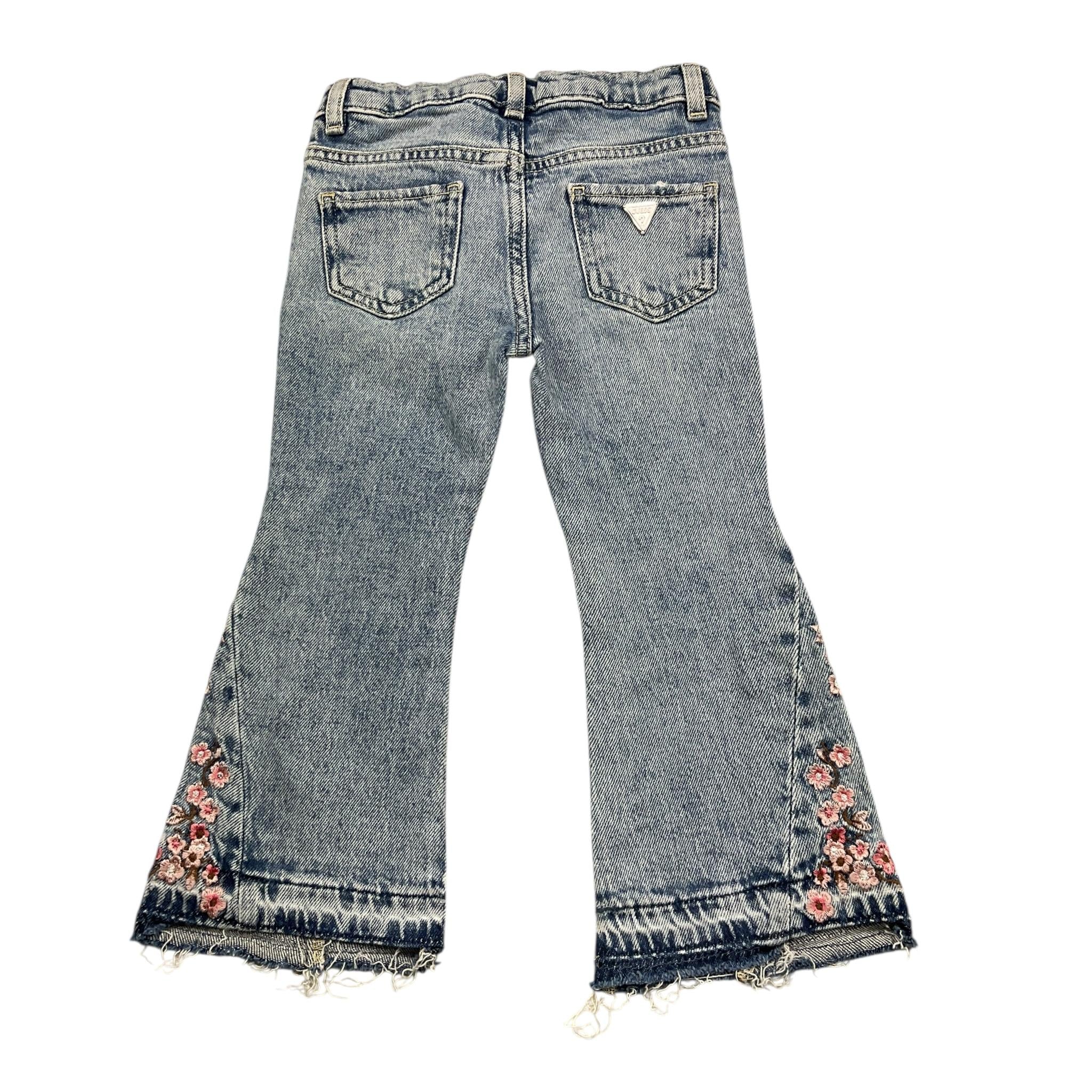 GUESS jeans a zampa tinta unita con fantasia fiori Azzurro per Bambina K4RA0 AZZURRO GUESS 