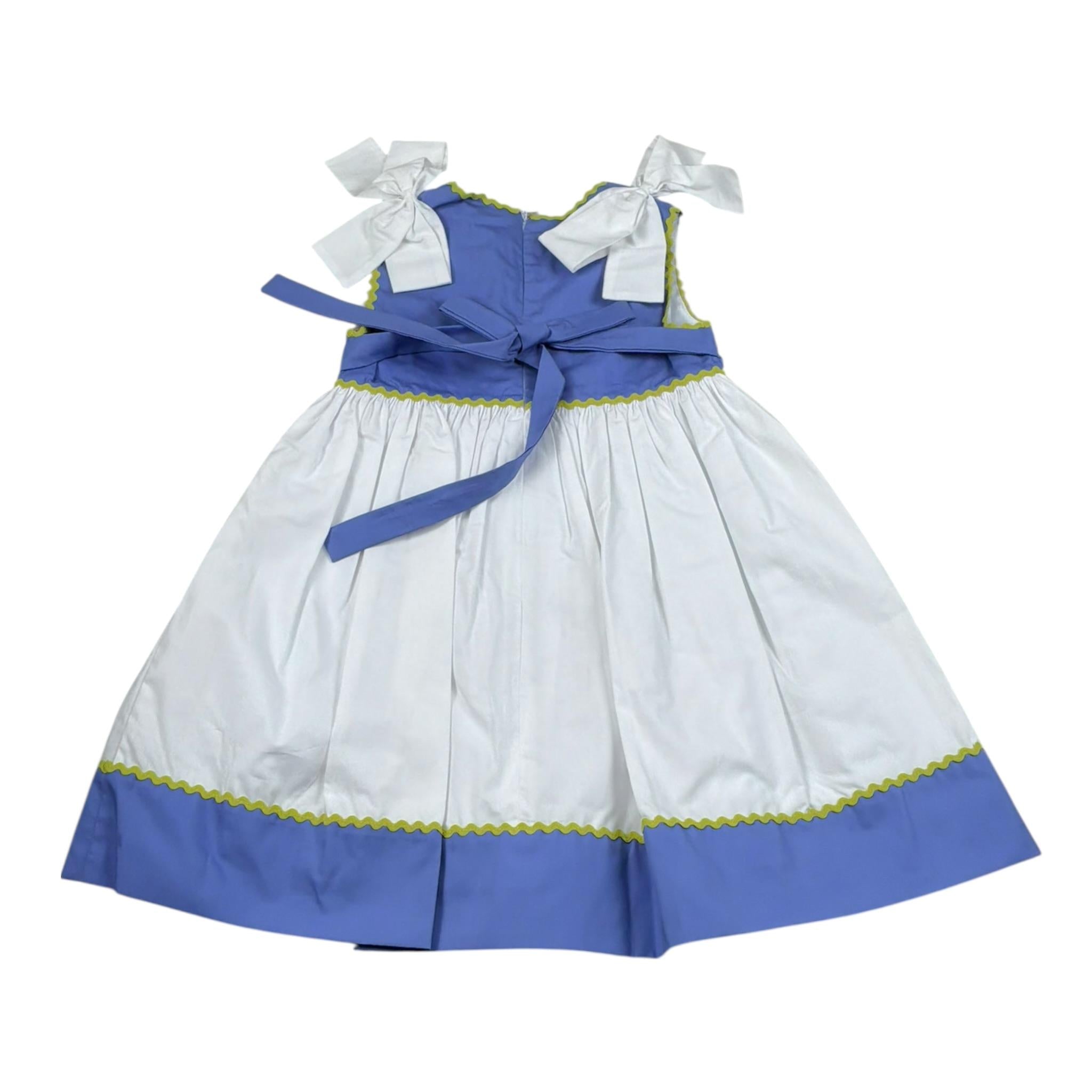 Ilfarobimbi Abito tinta unita Giromanica con Fiocchi Bianco/Blu per Neonata IFB50585X BIANCO/BLU ILFAROBIMBI 
