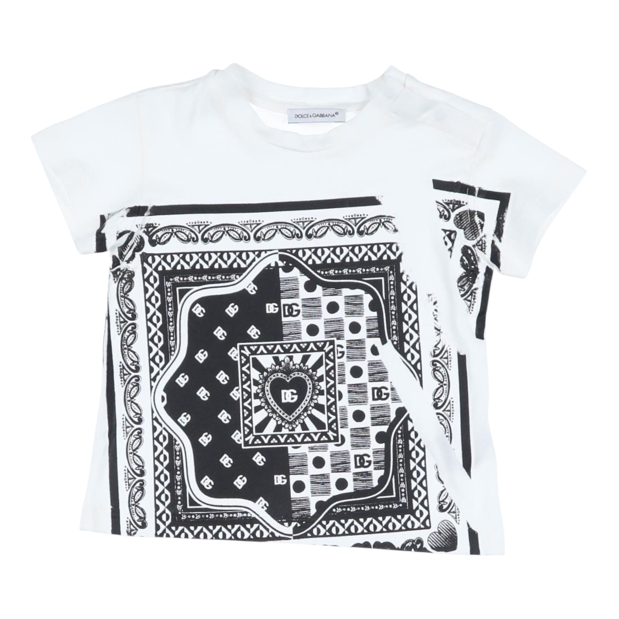 DOLCE & GABBANA t-shirt girocollo stampa fantasia Bianco per Neonato L1TDM BIANCO DOLCE & GABBANA 