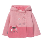 BOBOLI cardigan tinta unita con cappuccio e stampa Rosa per Neonata 109112 ROSA BOBOLI 