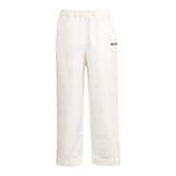 Dou Dou Pantalone Tinta Unita con Logo per Bambina DW6P71XX PANNA DOU DOU 