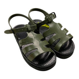 Sensi Two-Tone Rubber Sandals With Buckles Green For Girls